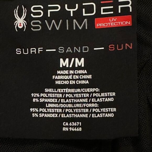 SPYDER Men’s Black/Grey Holographic Camo Swim Trunks - Picture 3 of 3